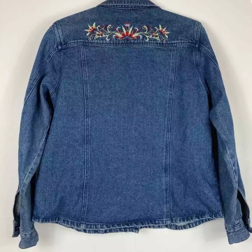 Pendleton Denim Shacket Embroidered Beaded Blue J… - image 2